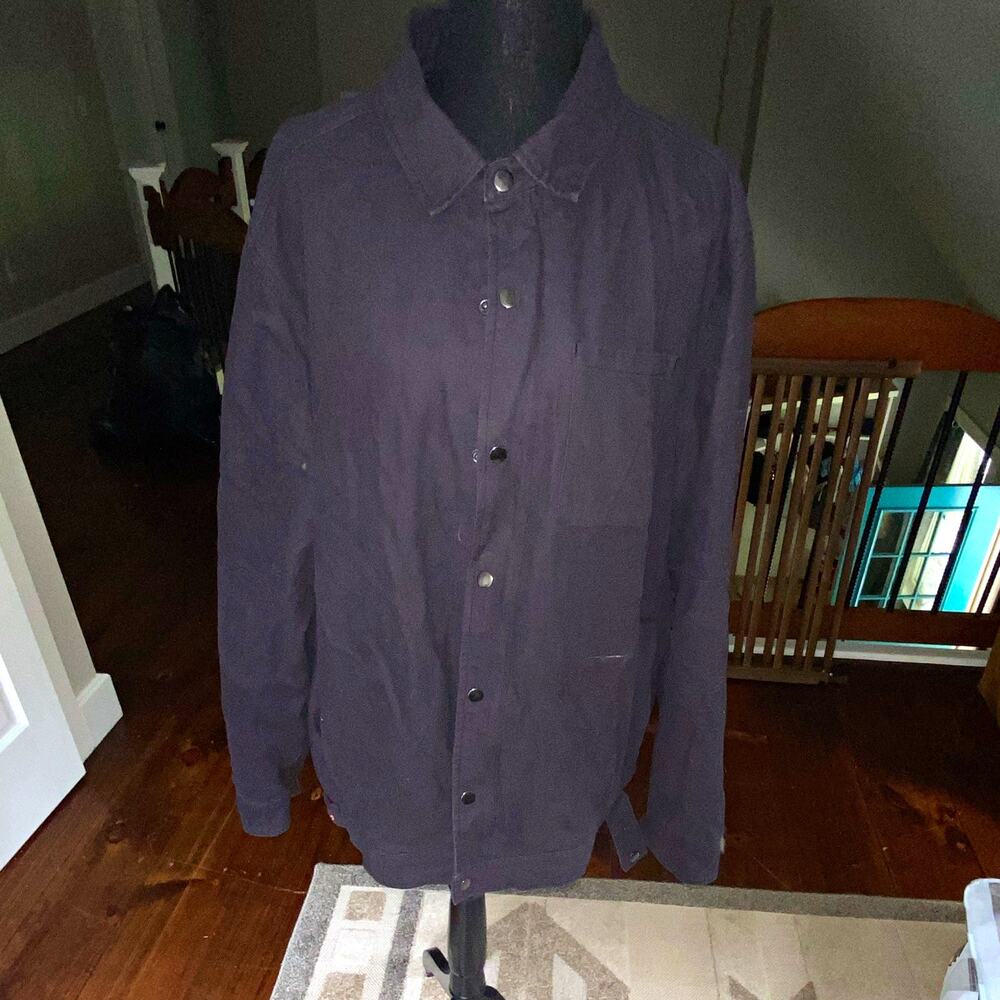 Alesbury Men’s Gray Mid-Length Jacket XL Full Zip Button Front Point Collar
